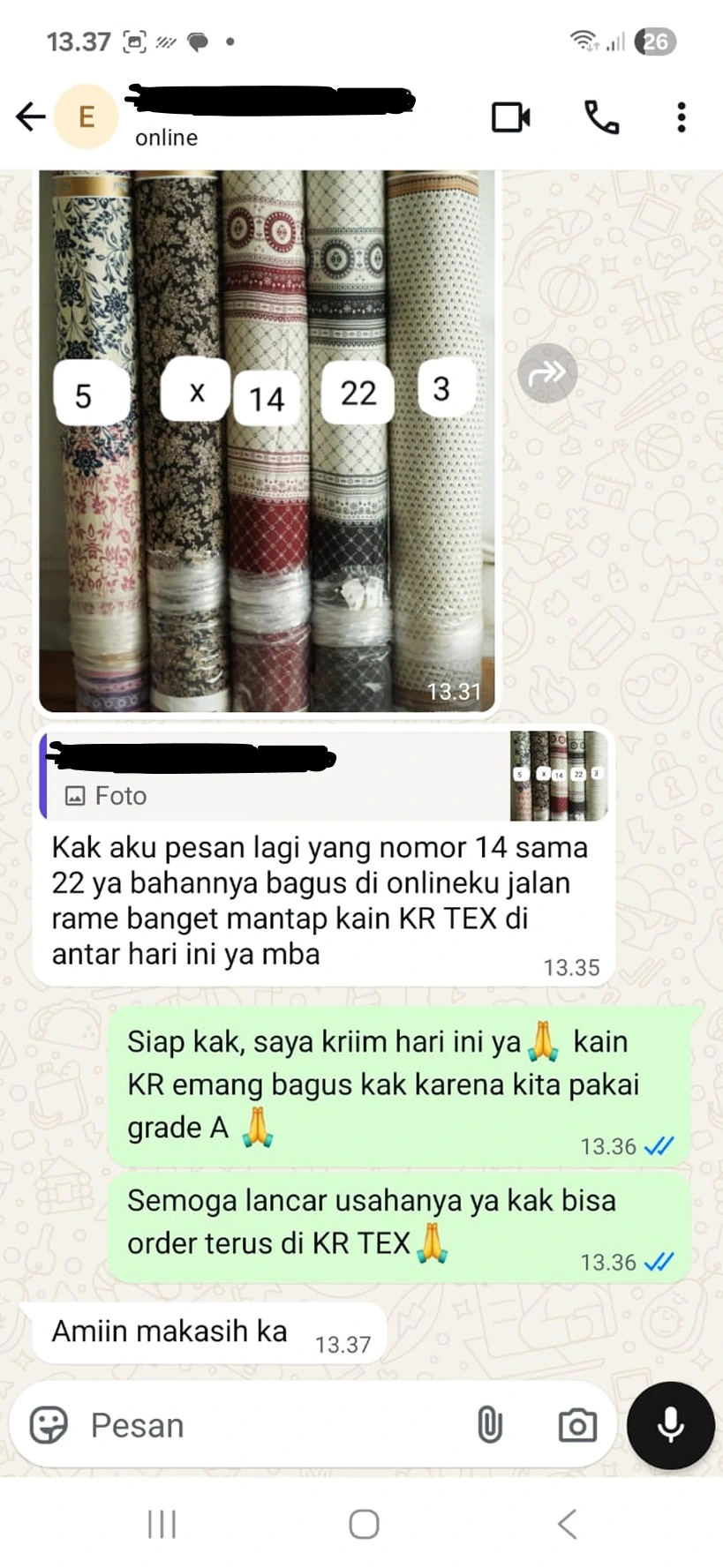 Testimoni customer kr tekstil